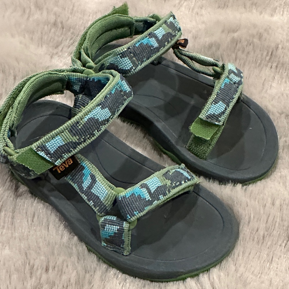 Teva Kids' Blue and Green Patterned Sandals